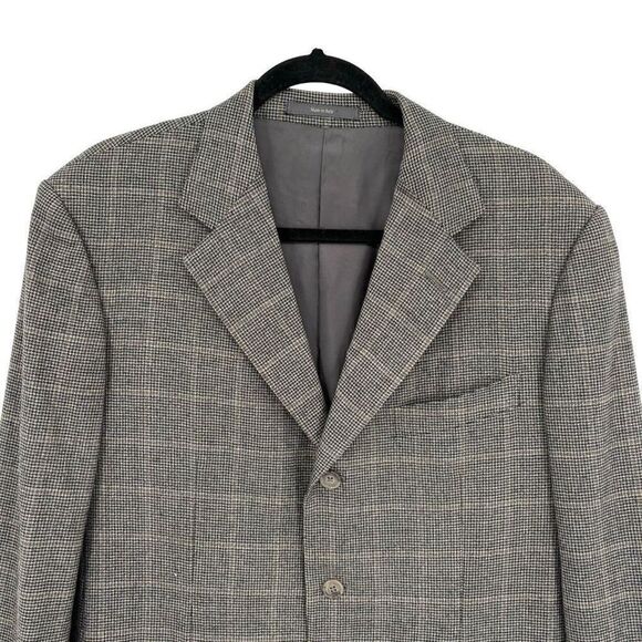 Ermenegildo Zegna 100% Wool Herringbone Blazer Gray See Measurements For Size - Picture 3 of 11